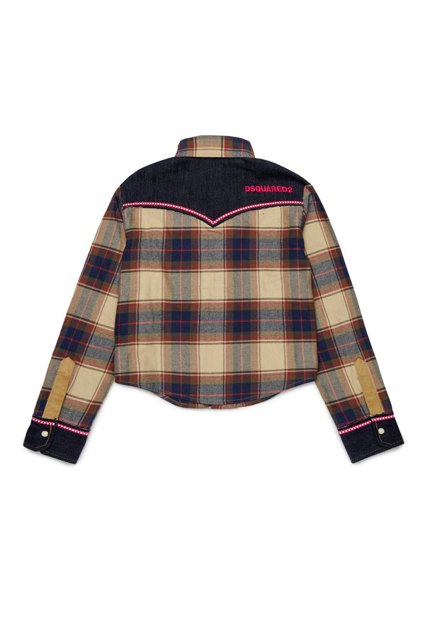 Camicia a quadri con logo