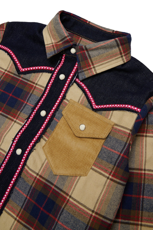 Camicia a quadri con logo