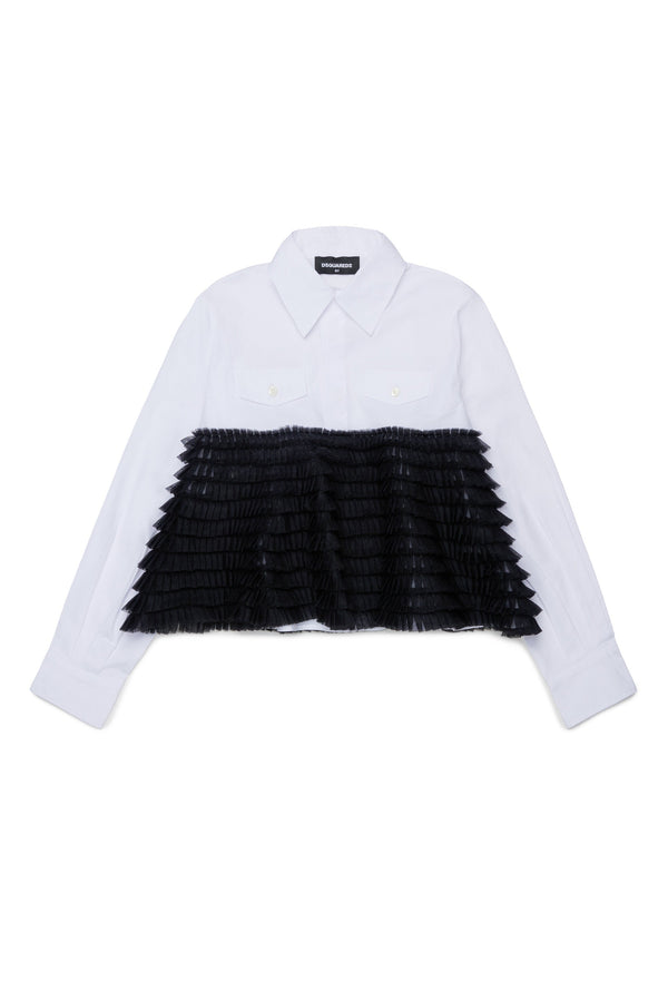 Camicia manica lunga con balze