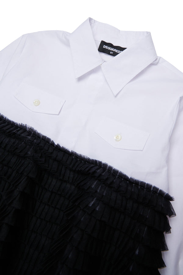 Camicia manica lunga con balze