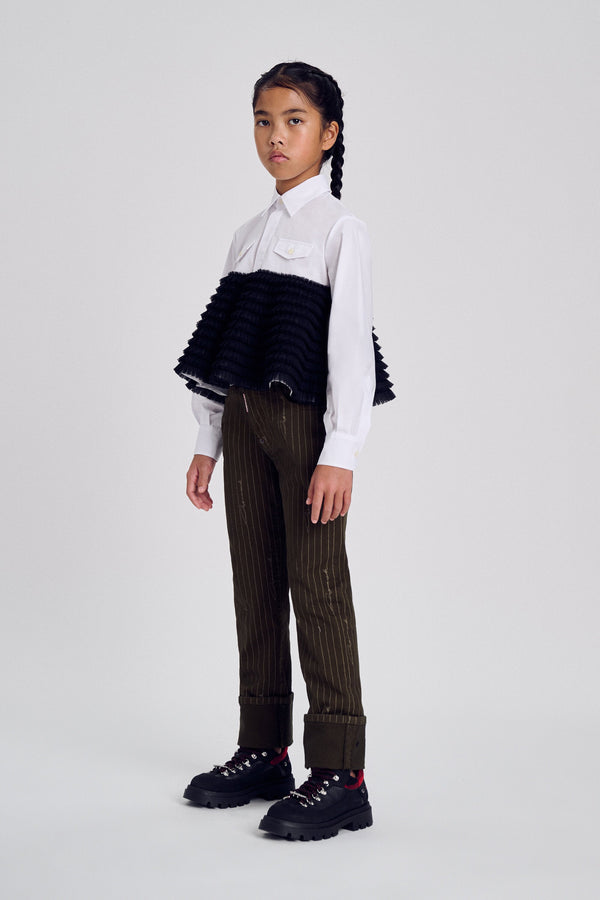 Camicia manica lunga con balze