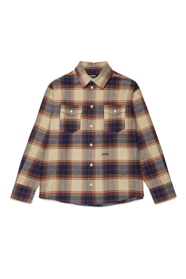 Camicia a quadri con logo