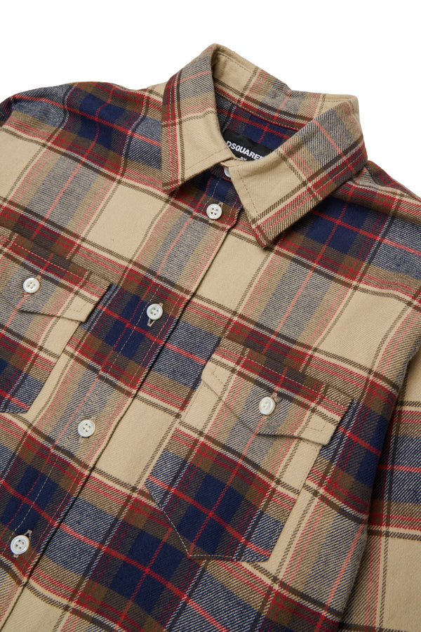 Camicia a quadri con logo