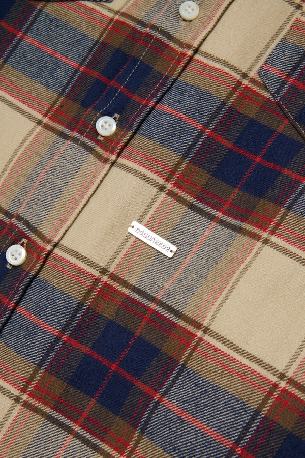 Camicia a quadri con logo