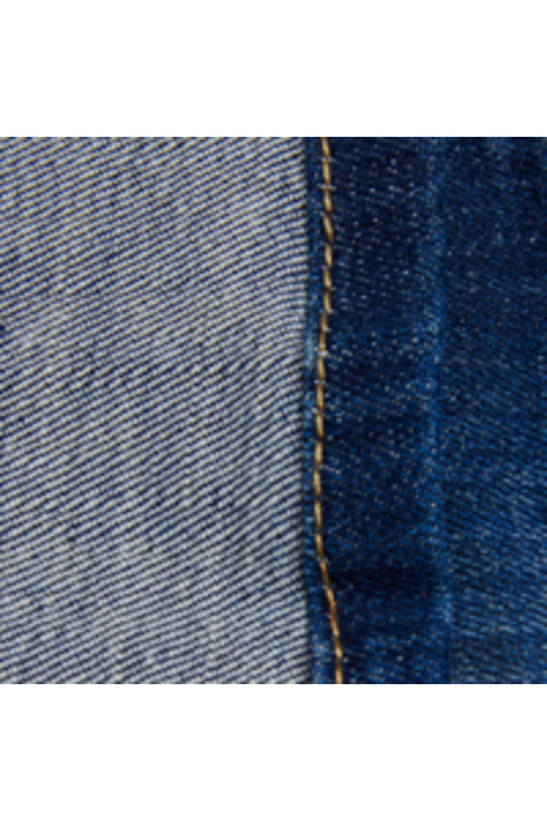 Gonna mini in denim con risvolto