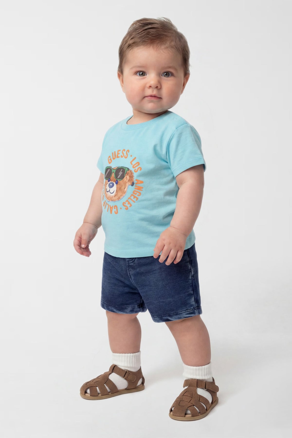 Set T-shirt e shorts in denim