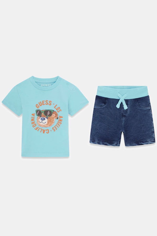 Set T-shirt e shorts in denim