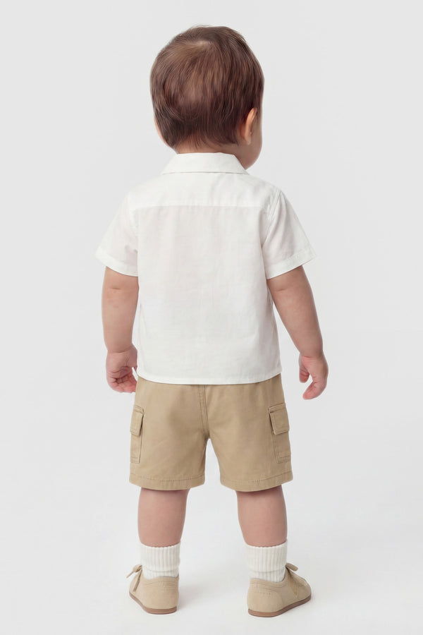 Set camicia e pantaloncini in popeline