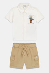 Set camicia e pantaloncini in popeline