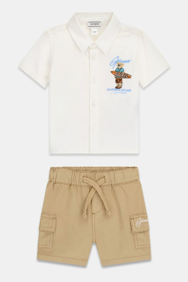 Set camicia e pantaloncini in popeline