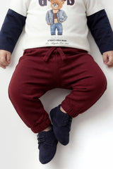 Set felpa stampata e pantaloni