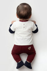 Set felpa stampata e pantaloni