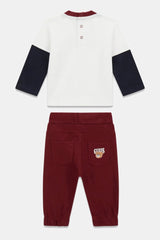 Set felpa stampata e pantaloni