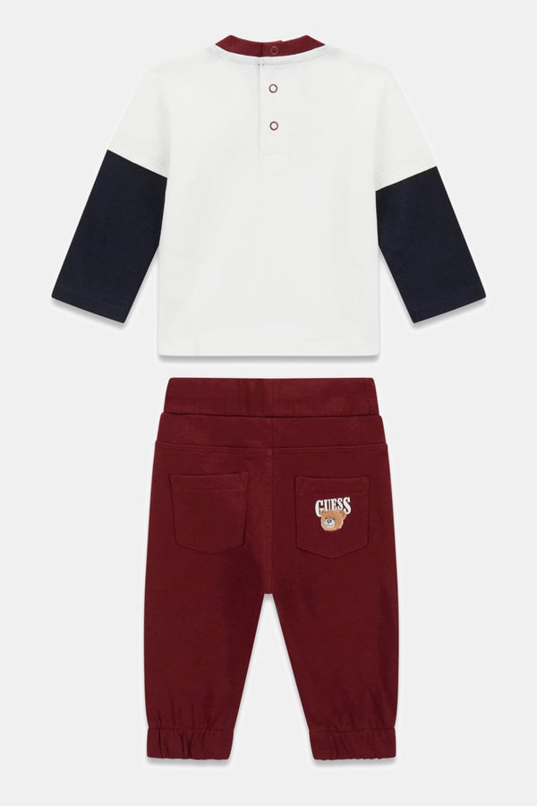 Set felpa stampata e pantaloni