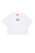 T-shirt boxy in jersey con logo Oval D