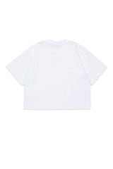 T-shirt boxy in jersey con logo Oval D