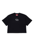 T-shirt boxy in jersey con logo Oval D