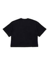 T-shirt boxy in jersey con logo Oval D