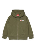 Felpa a zip con cappuccio e logo Diesel Denim Division