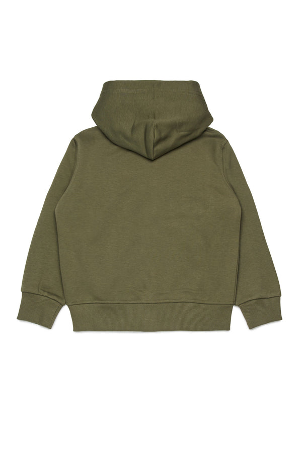 Felpa a zip con cappuccio e logo Diesel Denim Division