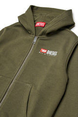 Felpa a zip con cappuccio e logo Diesel Denim Division