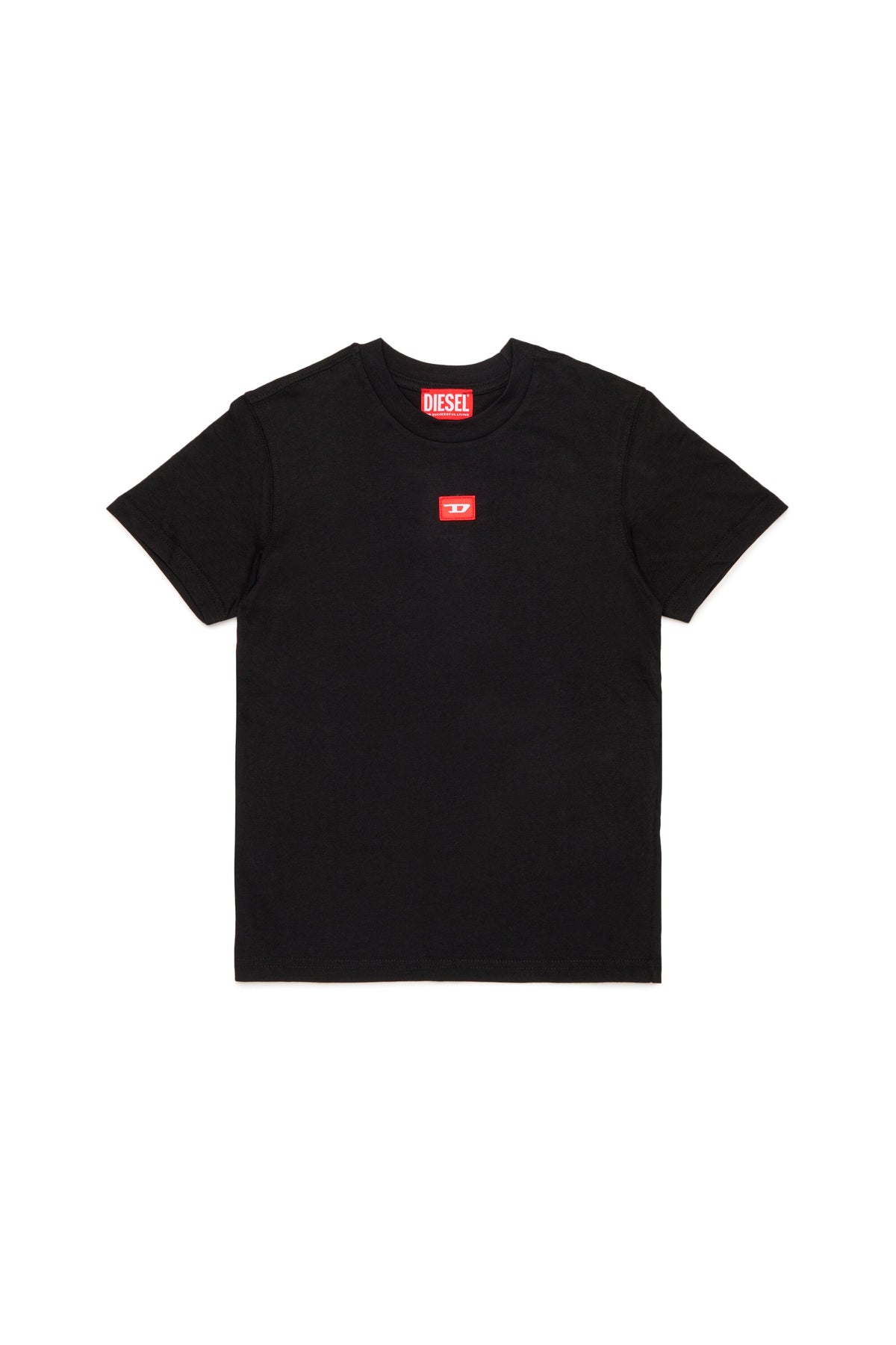 T-shirt in jersey con patch D rossa