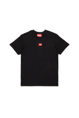 T-shirt in jersey con patch D rossa