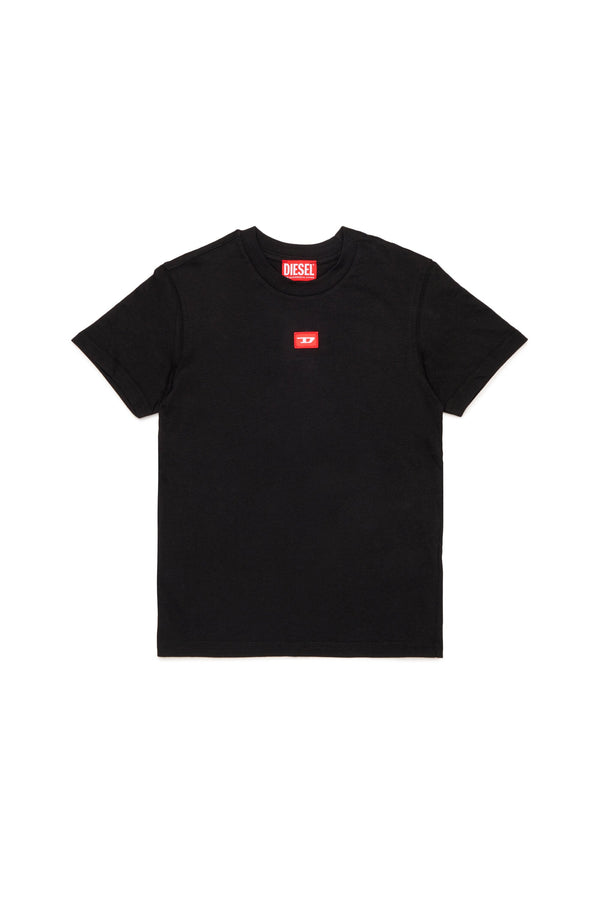 T-shirt in jersey con patch D rossa