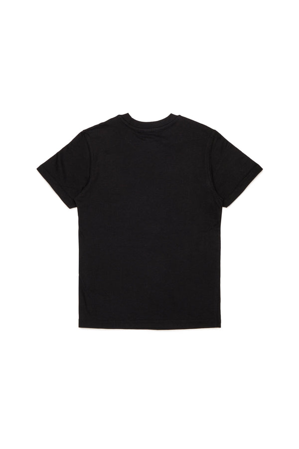 T-shirt in jersey con patch D rossa
