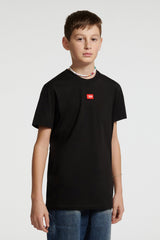 T-shirt in jersey con patch D rossa
