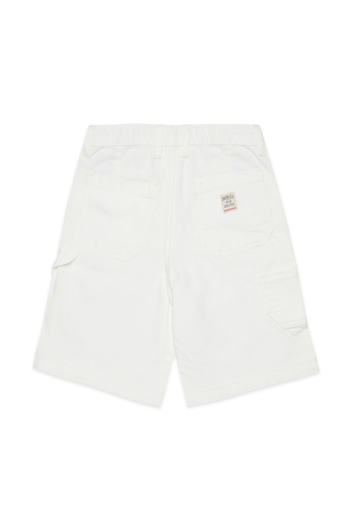 Shorts in denim bianco con logo - D-Bart