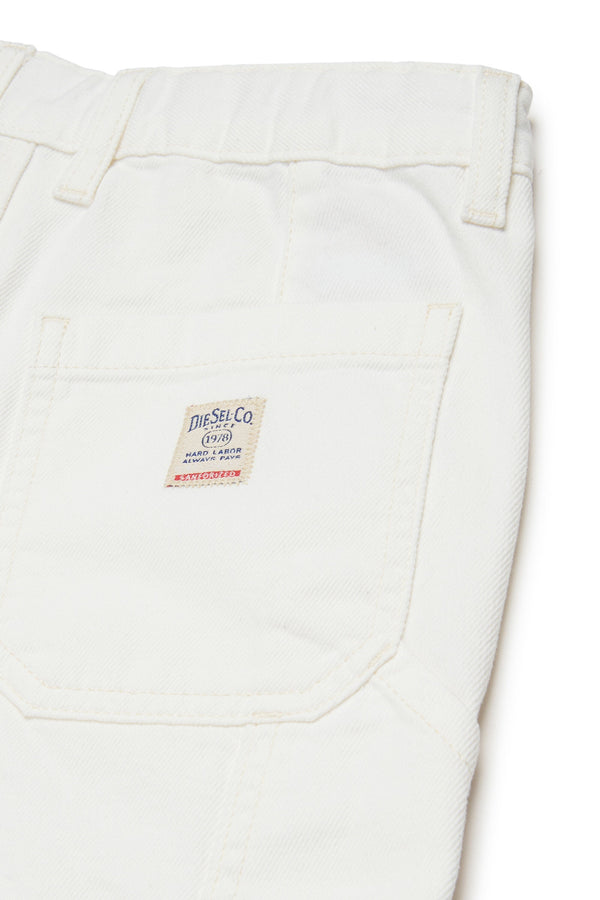 Shorts in denim bianco con logo - D-Bart