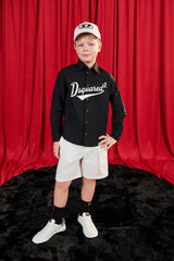 Shorts in denim bianco con logo - D-Bart