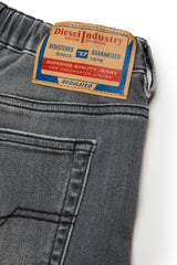 Shorts denim grigio effetto washed