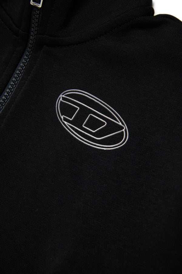 Felpa con zip e logo