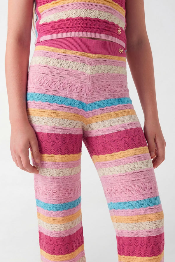 Pantaloni palazzo all'uncinetto