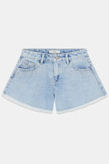 Shorts in denim con strass