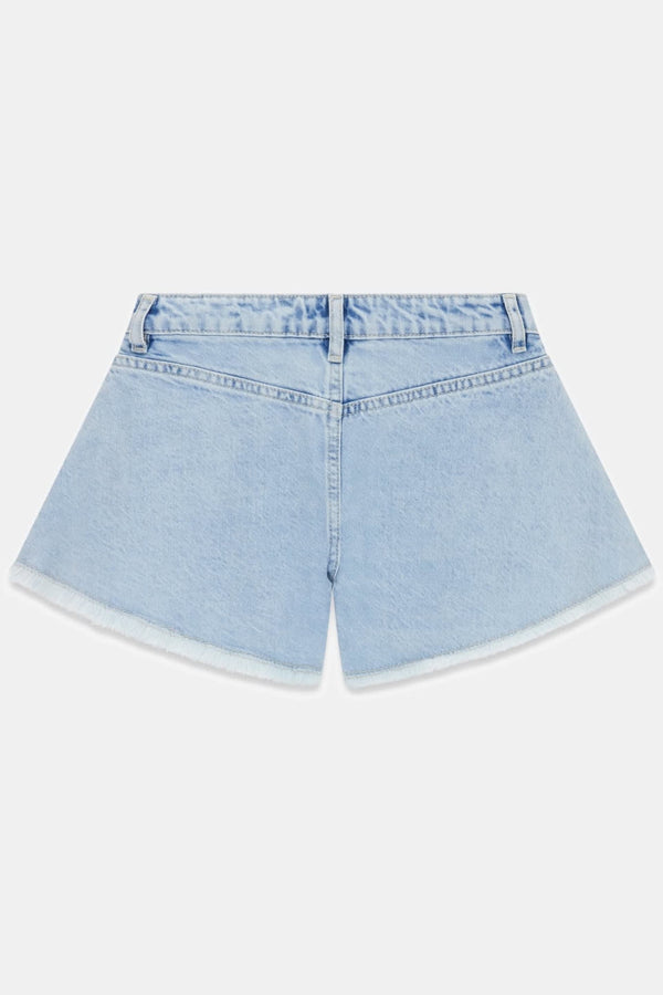 Shorts in denim con strass