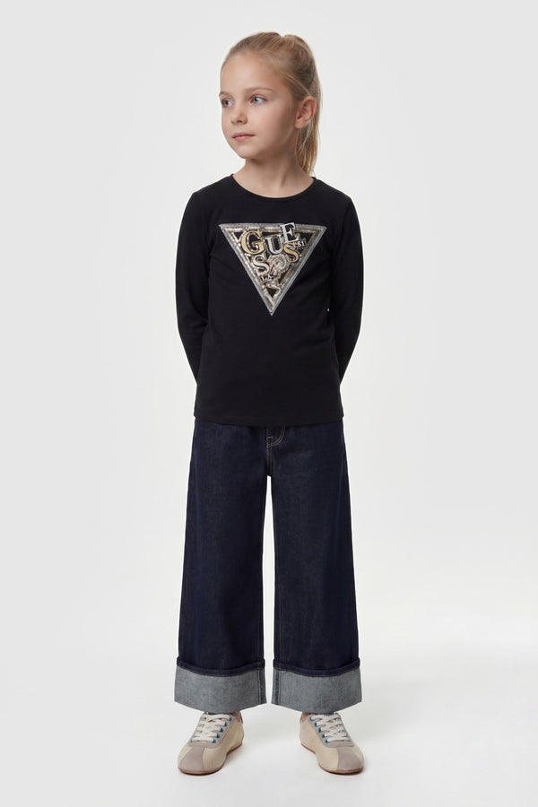 T-shirt logo con paillettes
