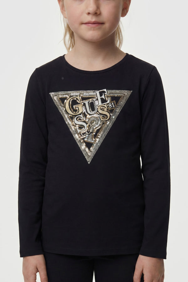 T-shirt logo con paillettes
