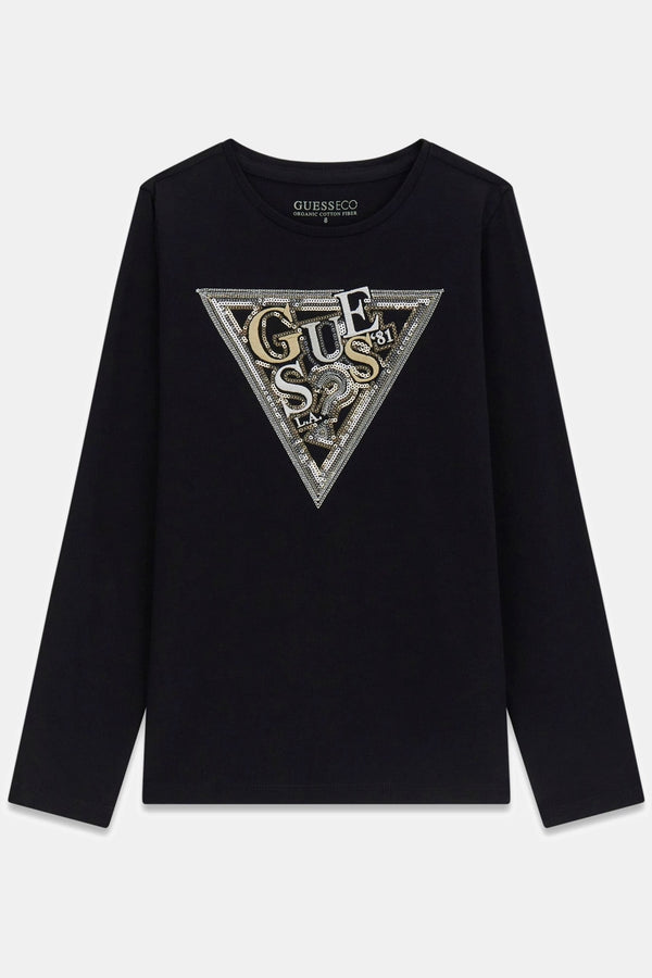 T-shirt logo con paillettes