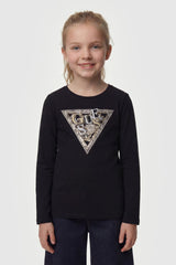 T-shirt logo con paillettes