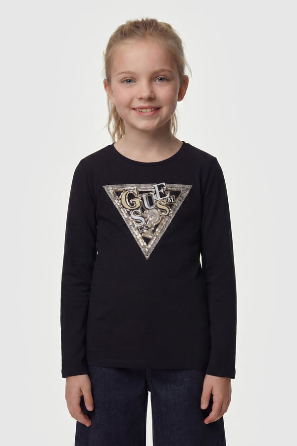T-shirt logo con paillettes