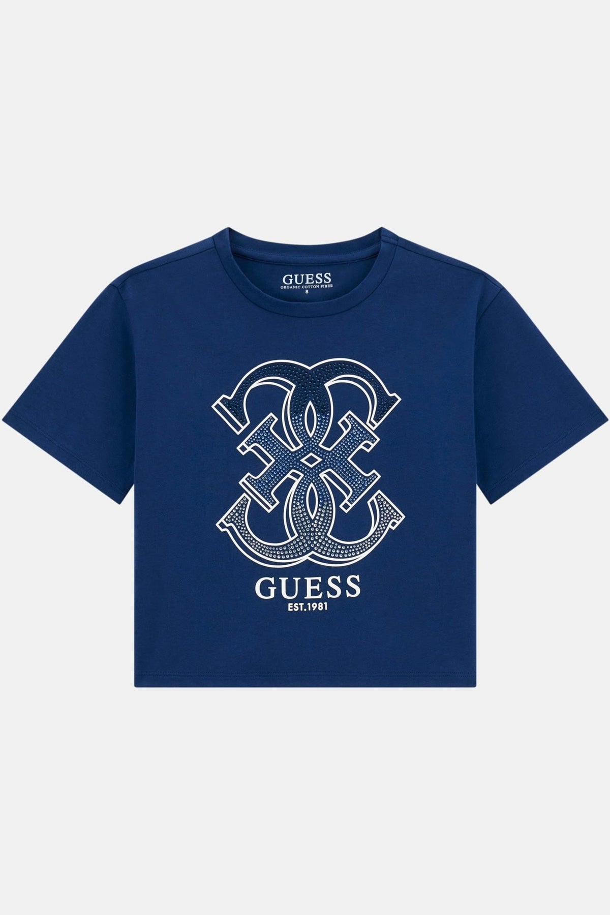 T-shirt con logo in strass