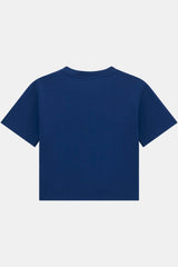 T-shirt con logo in strass