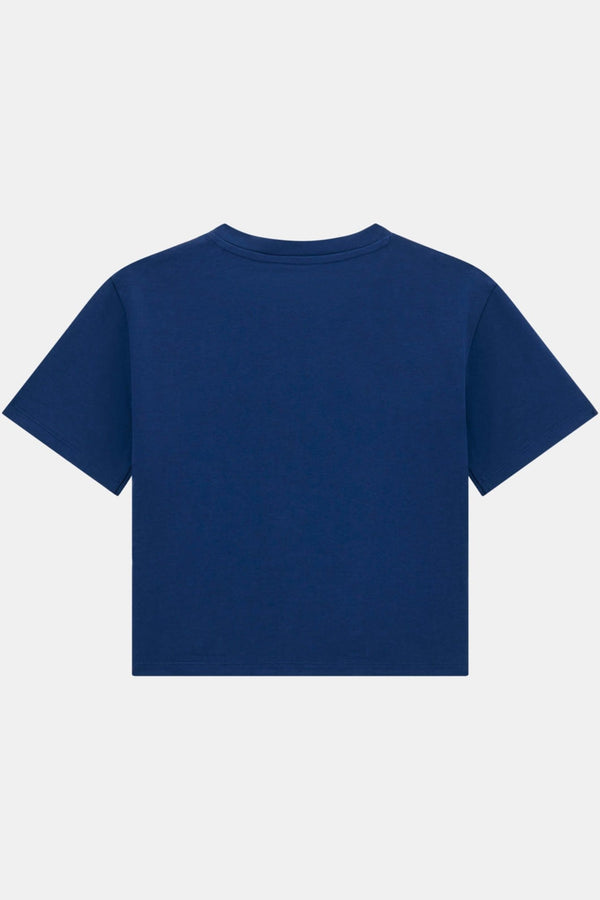 T-shirt con logo in strass