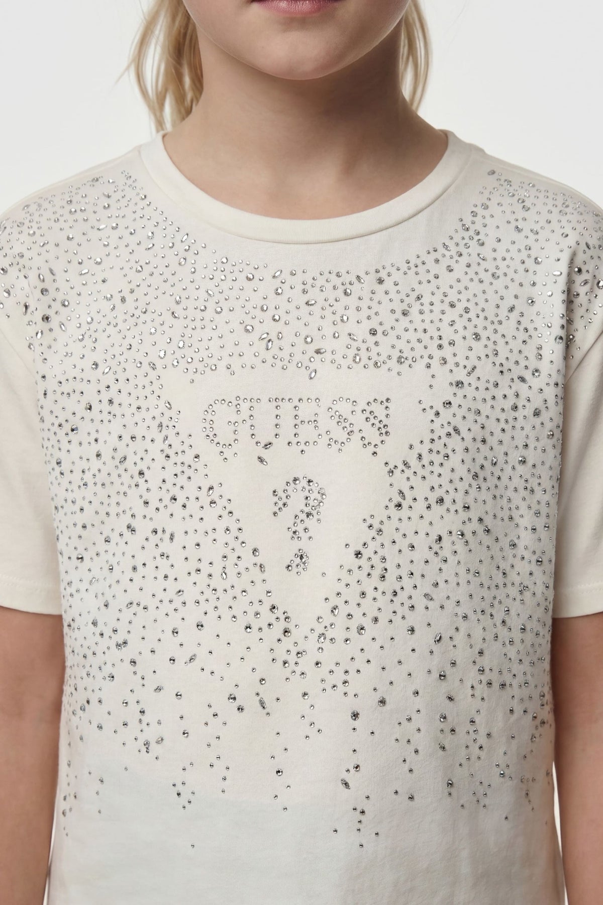 Maglietta con logo in strass