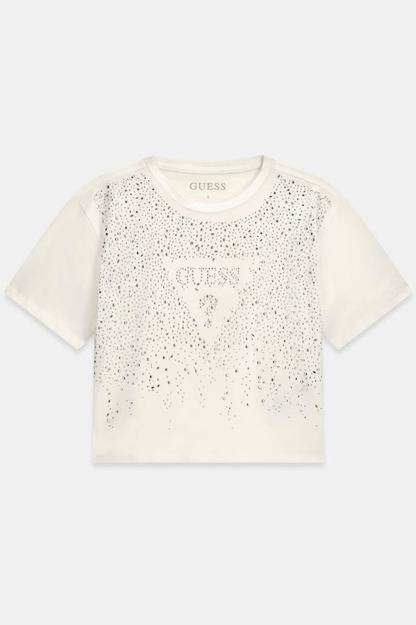 Maglietta con logo in strass