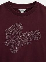 Felpa con logo in strass