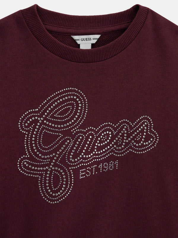 Felpa con logo in strass